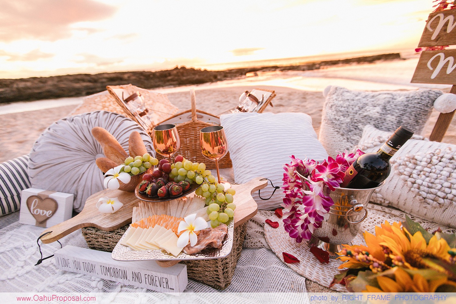 Oahu Hawaii Picnic Proposal Surprise Engagement Beach Ideas