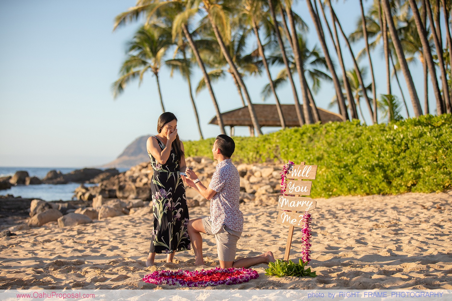 Engaged on Oahu near Four Seasons Resort at Ko Olina