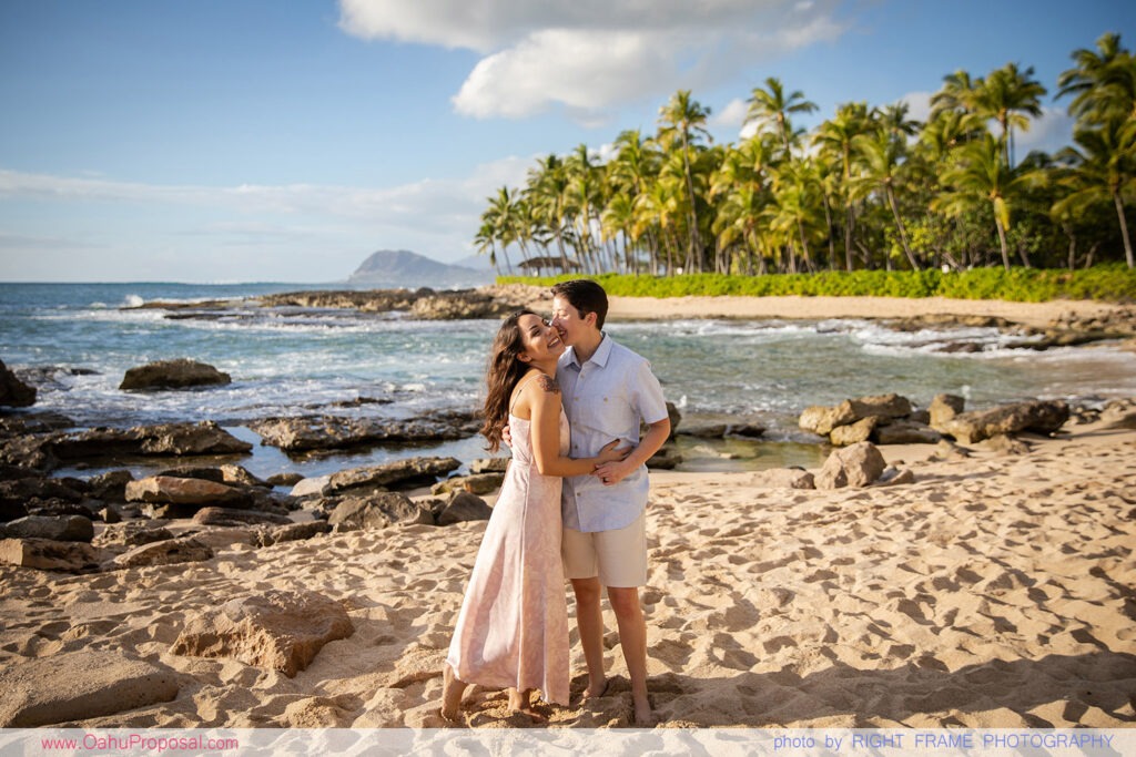 Cute Same Sex Couple Proposal Oahu Lgbt Engagement Photographer