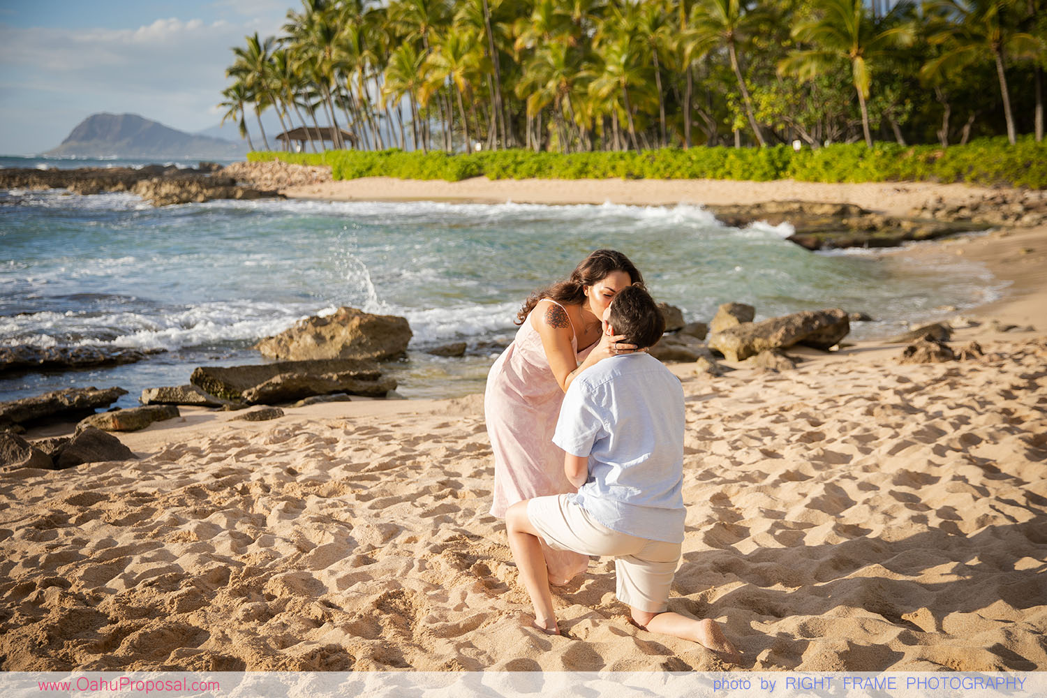 Cute Same Sex Couple Proposal Oahu Lgbt Engagement Photographer