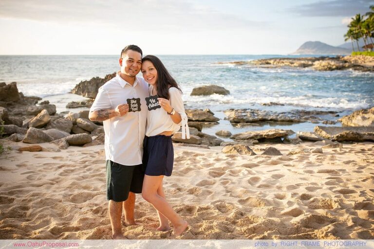 Surprise Beach Proposal at Ko'Olina
