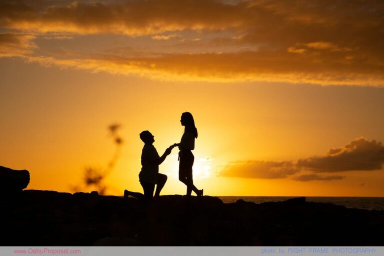 Surprise Beach Proposal at Ko'Olina sunset