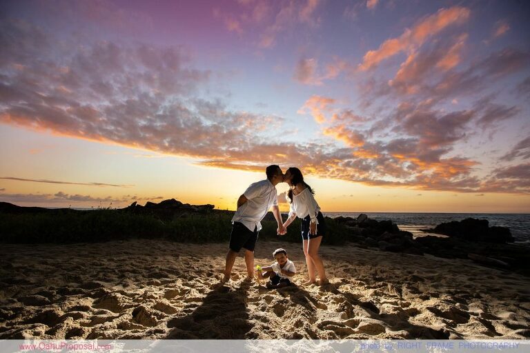 Surprise Beach Proposal at Ko'Olina sunset