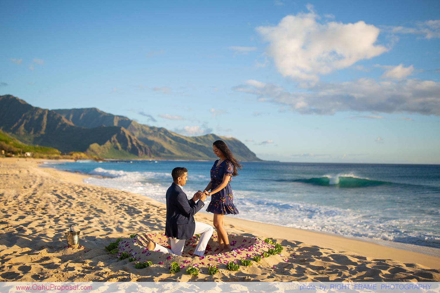 Romantic Sunset Beach Proposal - Yokohama Bay, Hawaii