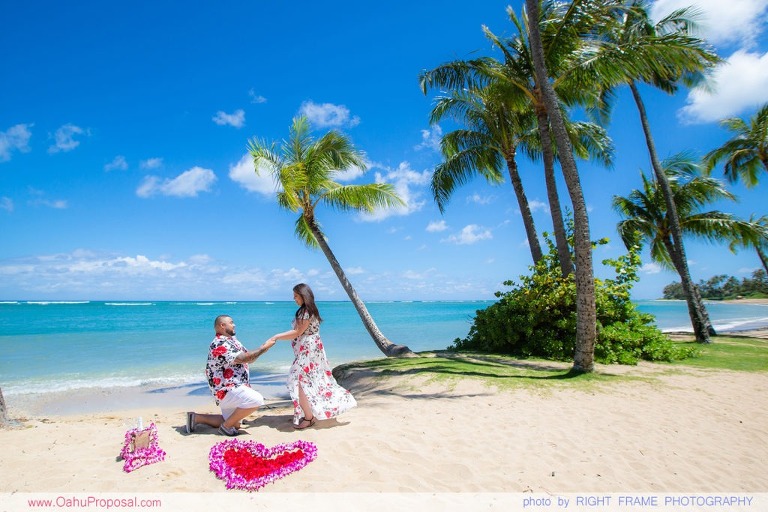 Surprise Proposal in Honolulu Kahala Beach
