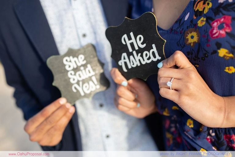 Romantic Sunset Beach Proposal Yokohama Bay Hawaii Oahu