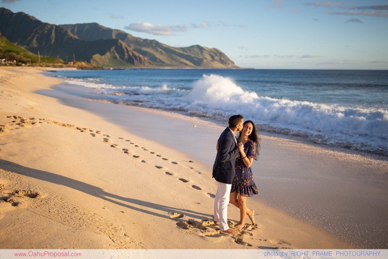 Romantic Sunset Beach Proposal Yokohama Bay Hawaii Oahu