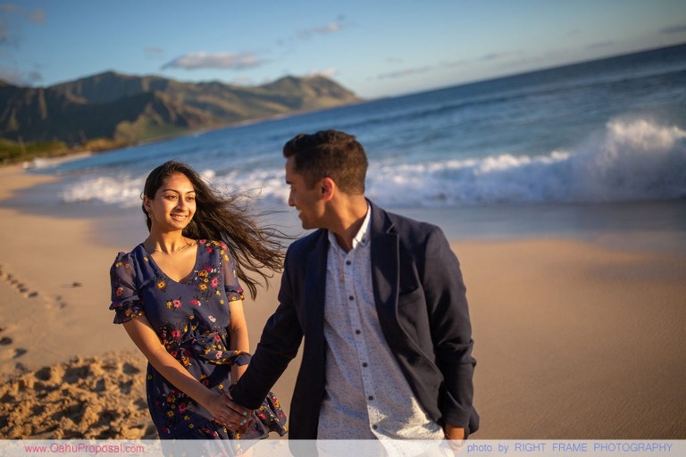Romantic Sunset Beach Proposal Yokohama Bay Hawaii Oahu