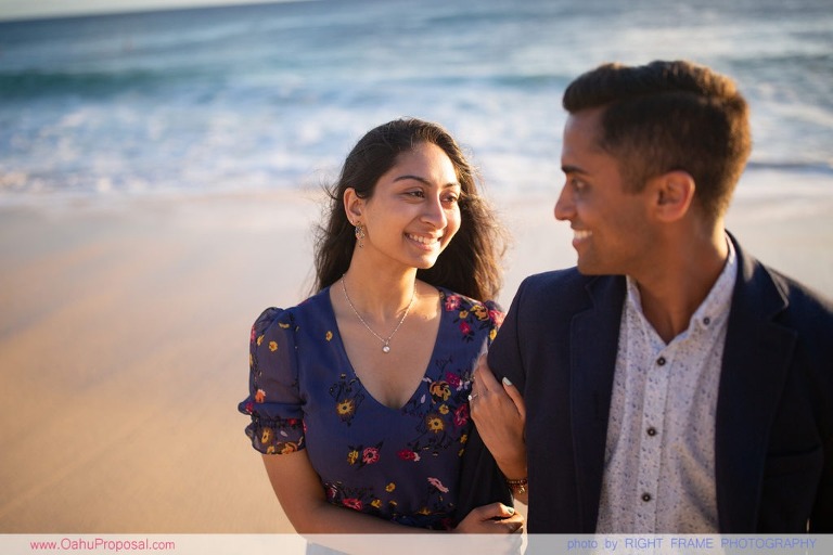 Romantic Sunset Beach Proposal Yokohama Bay Hawaii Oahu