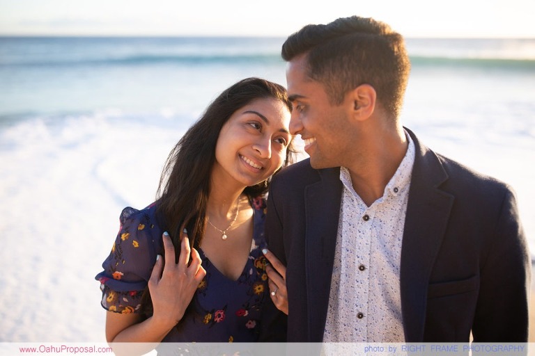 Romantic Sunset Beach Proposal Yokohama Bay Hawaii Oahu