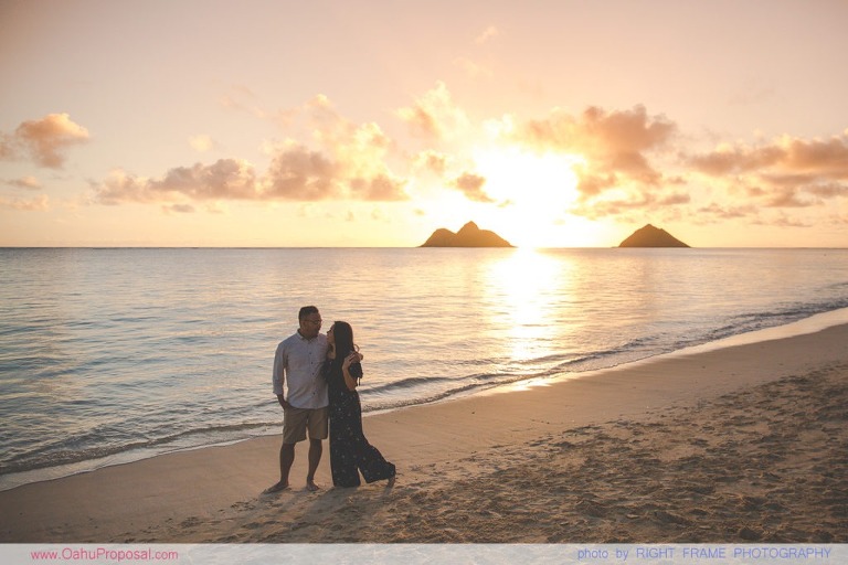 Sunrise Marriage Proposal at Lanikai Beach Hawaii
