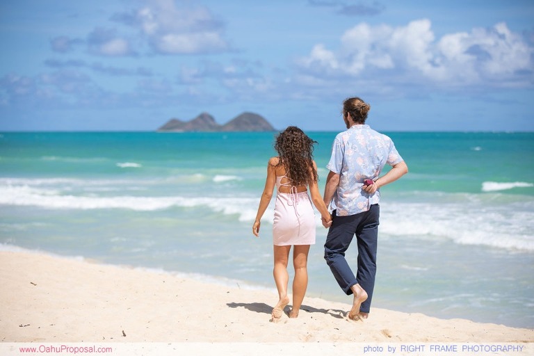 Surprise Marriage Proposal at Waimanalo Beach Oahu Hawaii
