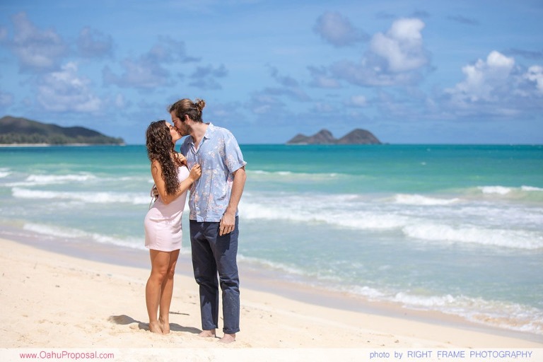 Surprise Marriage Proposal at Waimanalo Beach Oahu Hawaii