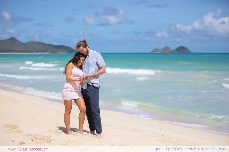 Surprise Marriage Proposal at Waimanalo Beach Oahu Hawaii