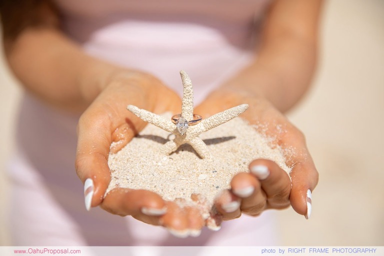 Surprise Marriage Proposal at Waimanalo Beach Oahu Hawaii