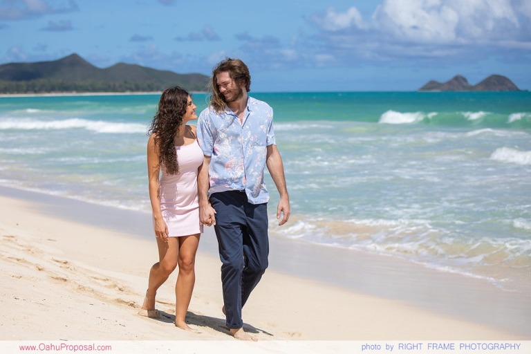 Surprise Marriage Proposal at Waimanalo Beach Oahu Hawaii