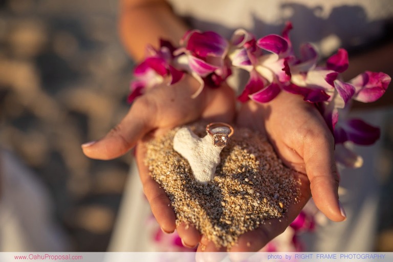 Sunset Marriage Proposal at Ke'iki Beach North Shore Oahu