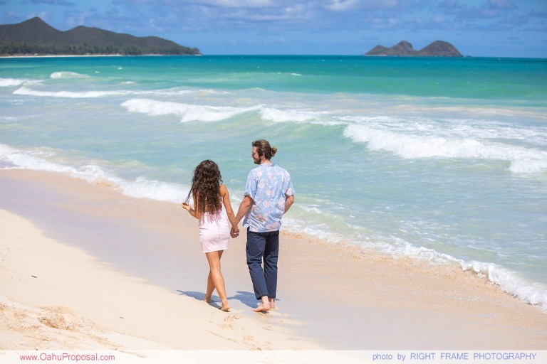 Surprise Marriage Proposal at Waimanalo Beach Oahu Hawaii