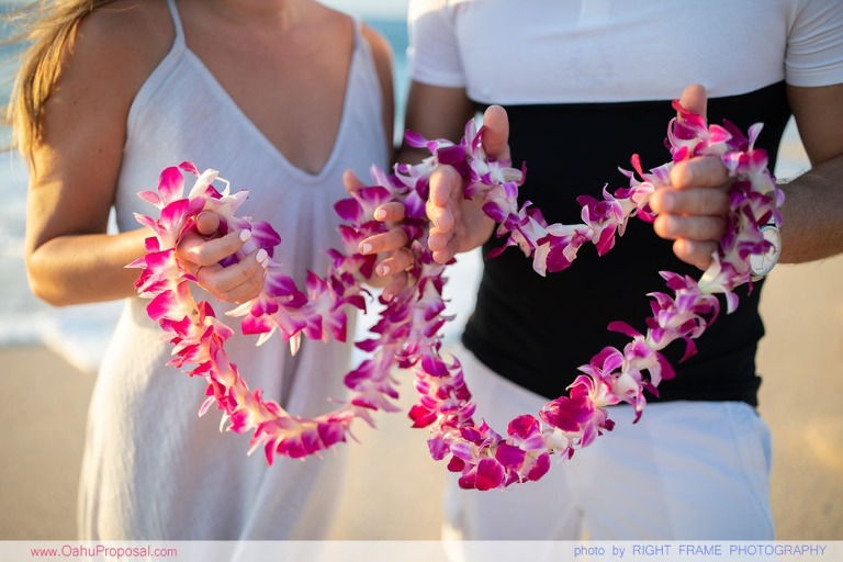 Sunset Marriage Proposal at Ke'iki Beach North Shore Oahu