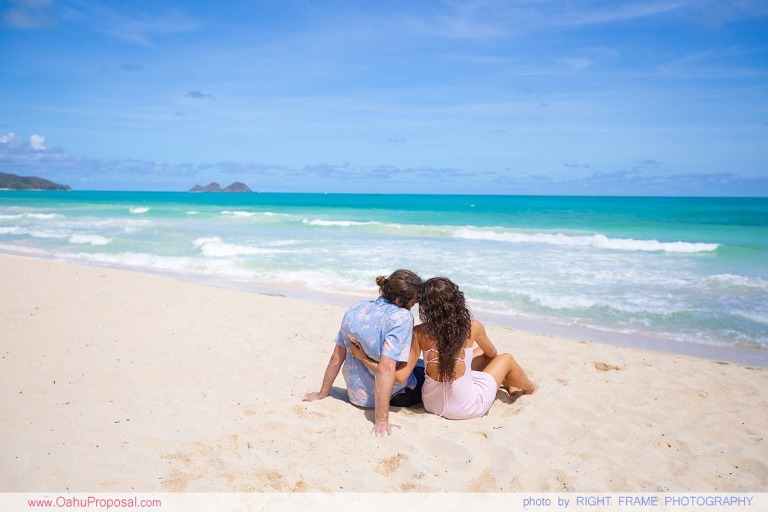 Surprise Marriage Proposal at Waimanalo Beach Oahu Hawaii