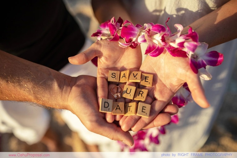 Sunset Marriage Proposal at Ke'iki Beach North Shore Oahu