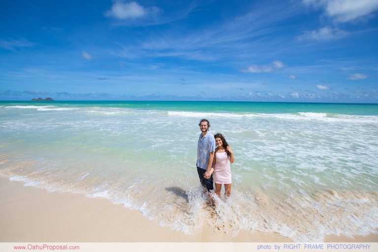 Surprise Marriage Proposal at Waimanalo Beach Oahu Hawaii