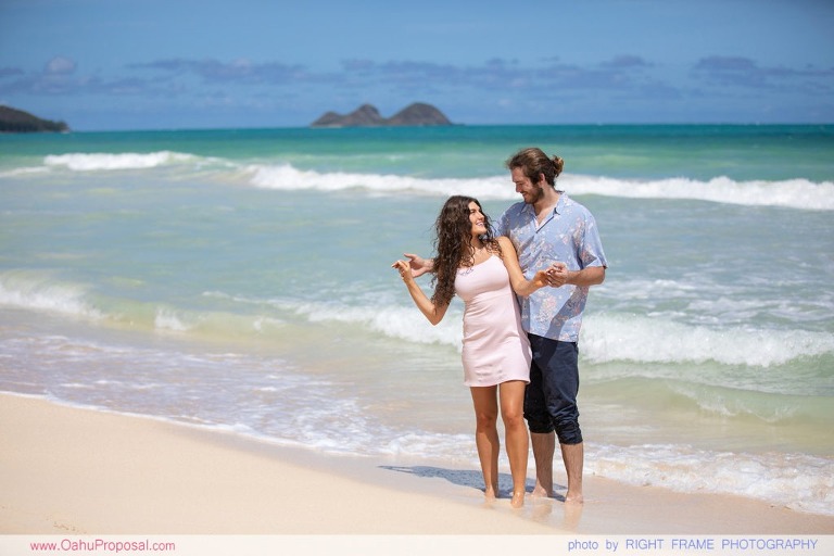 Surprise Marriage Proposal at Waimanalo Beach Oahu Hawaii