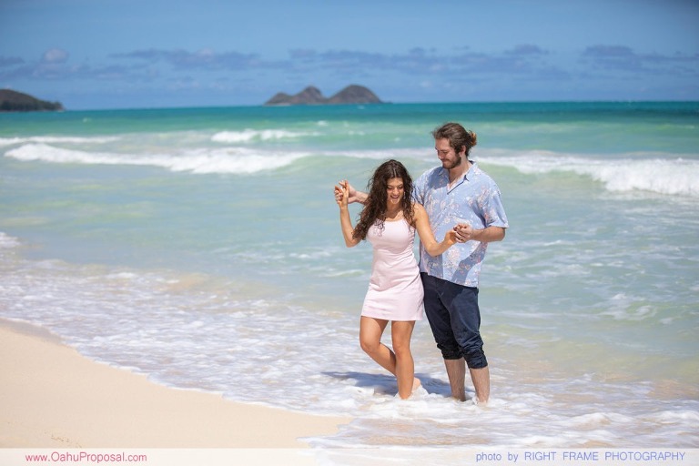 Surprise Marriage Proposal at Waimanalo Beach Oahu Hawaii