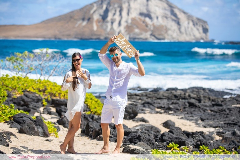 Surprise Marriage Engagement Proposal Makapu’u beach Oahu Hawaii ideas