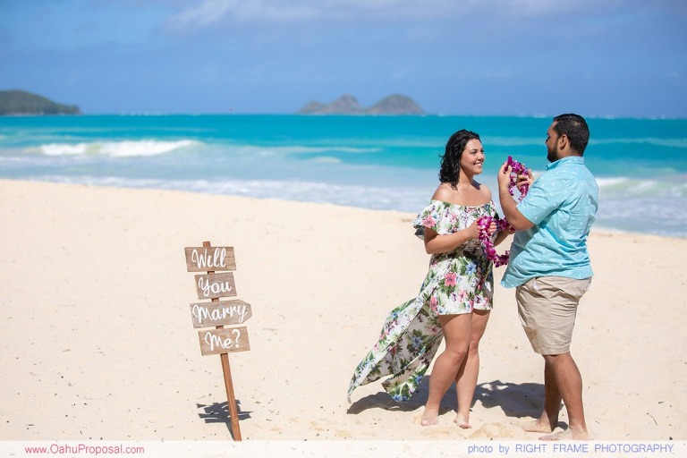 A Romantic Proposal at Waimanalo Beach Hawaii