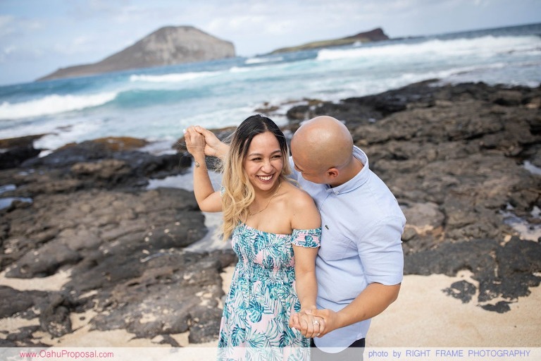 Surprise Proposal at Makapuu Beach Oahu