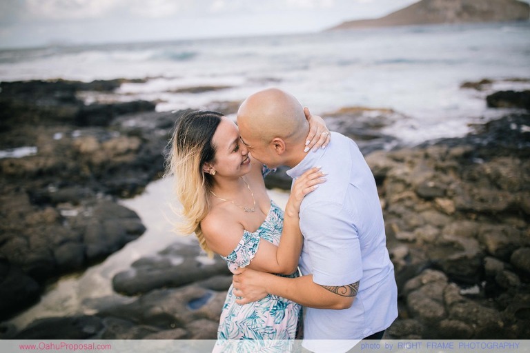 Surprise Proposal on a Cliffside at Makapuu Lookout Oahu