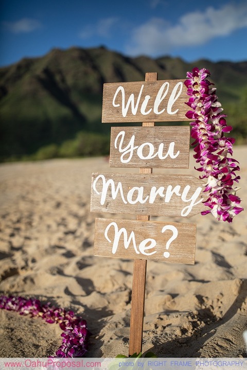 Surprise Proposal at Makua Beach on Oahu