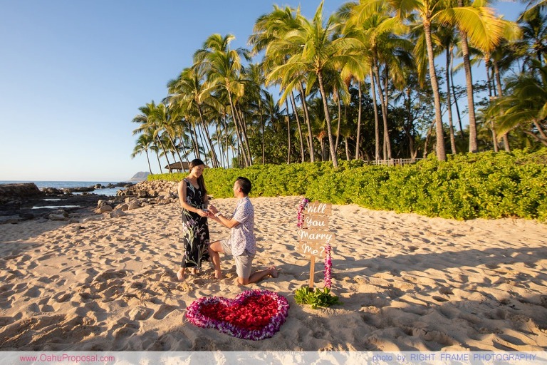 Engaged on Oahu near Four Seasons Resort at Ko Olina