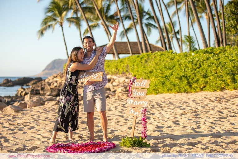 Engaged on Oahu near Four Seasons Resort at Ko Olina