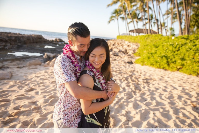 Engaged on Oahu near Four Seasons Resort at Ko Olina