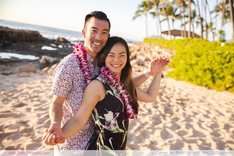Engaged on Oahu near Four Seasons Resort at Ko Olina