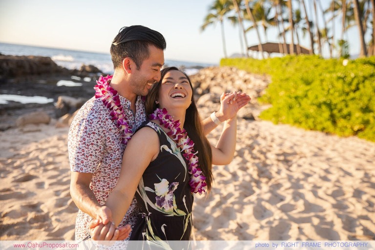 Engaged on Oahu near Four Seasons Resort at Ko Olina