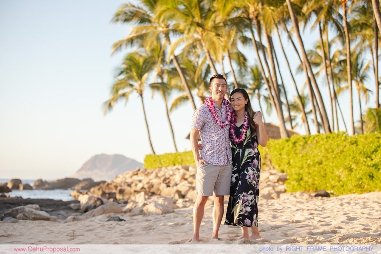 Engaged on Oahu near Four Seasons Resort at Ko Olina