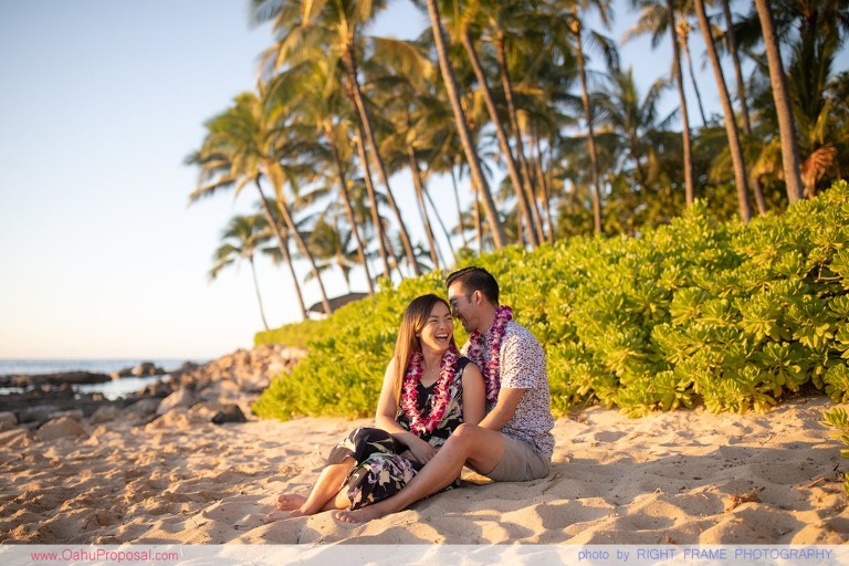 Engaged on Oahu near Four Seasons Resort at Ko Olina
