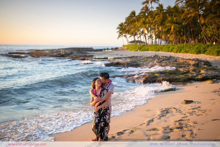 Engaged on Oahu near Four Seasons Resort at Ko Olina
