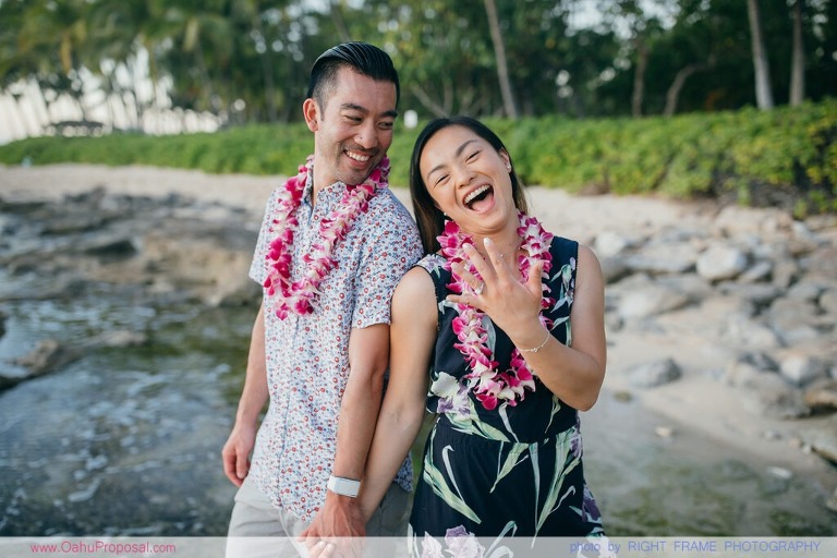 Engaged on Oahu near Four Seasons Resort at Ko Olina