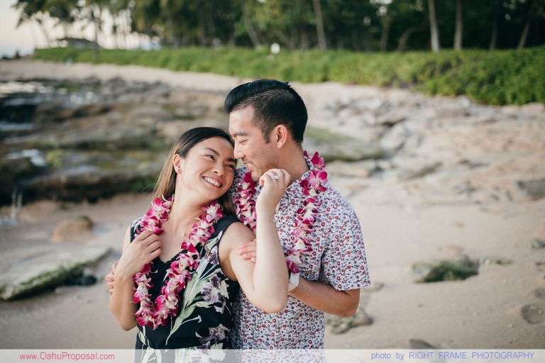 Engaged on Oahu near Four Seasons Resort at Ko Olina