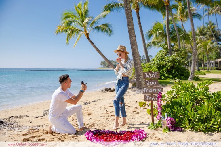 Honolulu Proposal Photography Waialae Beach Park Kahala Beach Oahu