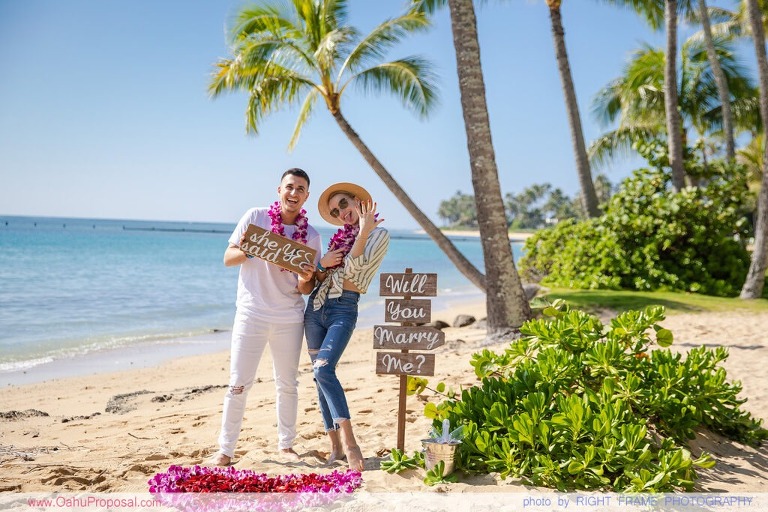 Honolulu Proposal Photography Waialae Beach Park Kahala Beach Oahu