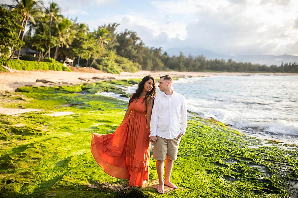 Oahu Engagement Photographer Hawaii North Shore Beach Sunset