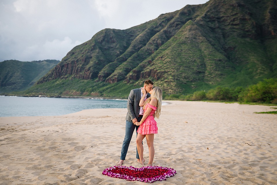 Oahu Engagement Photographer Hawaii Makua Beach Sunset