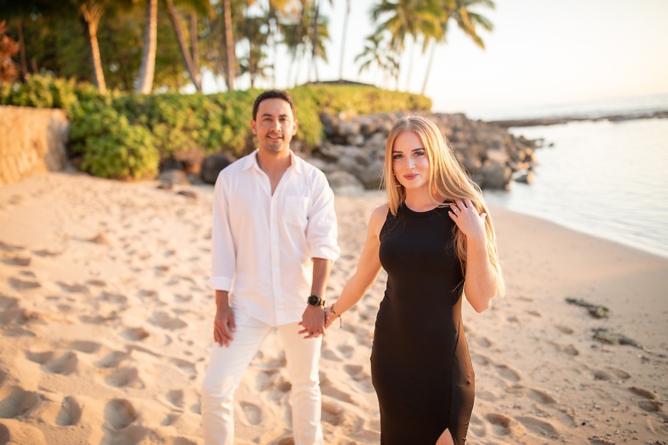 Oahu Engagement Photographer Hawaii Secret Beach KoolinaSunset