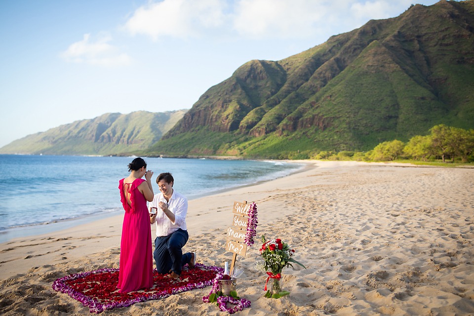 Oahu Proposal Hawaii Photographer Planner Makua Beach Ideas