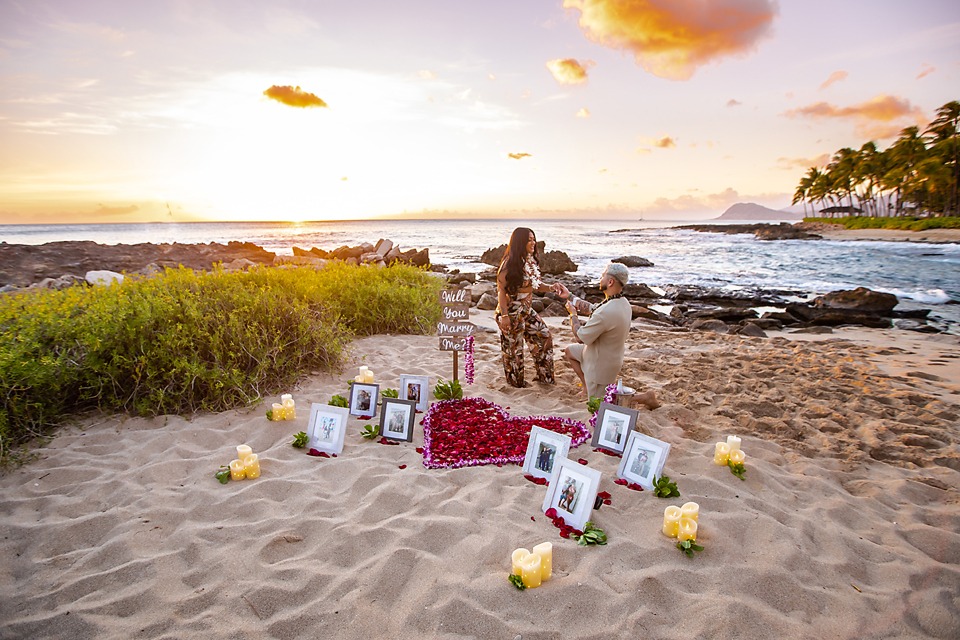Oahu Proposal Hawaii Photographer Planner Secret Beach Koolina Sunset Ideas